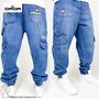 Worker Baggy Jeans Blau im Cargo-Look