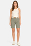 Stretch Twill Bermuda Shorts mit G�rtel und Spitze