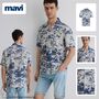 Sommerhemd mit maritimem Print und Knopfleiste