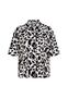Kurzarm Hemdbluse mit Allover Animal-Print und Knopfleiste