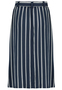 Gestreifter Midirock mit Kordelzug und Knopfleiste