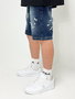 Loose Fit Denim Shorts mit Splatter Print