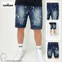 Loose Fit Denim Shorts mit Splatter Print