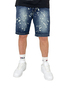 Loose Fit Denim Shorts mit Splatter Print