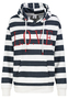 Gestreifter Hoodie mit LOVE-Stickerei und Kapuze