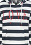 Gestreifter Hoodie mit LOVE-Stickerei und Kapuze