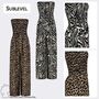 �rmelloser Jumpsuit mit Leo-Muster und Taillierung