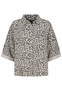 Gemusterte Hemd Bluse mit 3/4 Arm