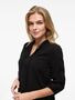 Bluse mit Stehkragen und Schn�rdetails 3/4-Arm