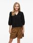 Bluse mit Stehkragen und Schn�rdetails 3/4-Arm