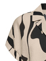 Kurzarm Hemd Bluse mit abstraktem Muster und Kentkragen