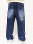 Weite Baggy Jeans mit Gothic-Stickerei und Logo