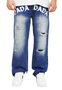 Baggy Denim Jeans mit Dada Logo und Used Look