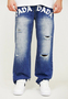 Baggy Denim Jeans mit Dada Logo und Used Look