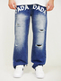 Baggy Denim Jeans mit Dada Logo und Used Look
