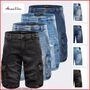 Cargoshorts aus Denim mit Waschung und Stretch A&S