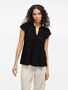 Kurzarm Bluse mit R�schen und Spitzendetails