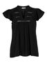 Kurzarm Bluse mit R�schen und Spitzendetails