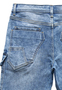 Denim Cargoshorts mit Stretchbund und Knopfleiste A&S