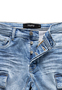 Denim Cargoshorts mit Stretchbund und Knopfleiste A&S