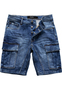 Denim Cargoshorts mit Stretchbund und Knopfleiste A&S