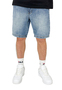 Jeans Shorts mit Coin Crown Print in Washed Denim