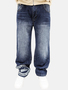 Lockere Baggy Jeans im Loose Fit mit Coin-Crown Design