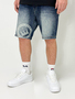 Loose Fit Jeans Shorts mit Coin Crown Design