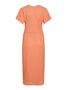 Kurzarm Midikleid mit Knotendetail und Textur