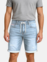 Egomaxx Casual Distressed Denim Shorts mit Kordelzug