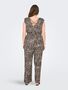 Legerer Jumpsuit Leopardenmuster mit V-Ausschnitt