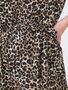 Legerer Jumpsuit Leopardenmuster mit V-Ausschnitt