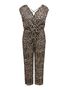 Legerer Jumpsuit Leopardenmuster mit V-Ausschnitt