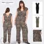 Legerer Jumpsuit Leopardenmuster mit V-Ausschnitt