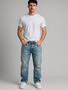 Loose Fit Baggy Jeans mit Used Look - A&S