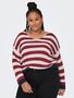 Gestreifter Damenpullover mit weitem Ausschnitt