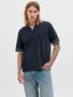 Jack & Jones Jacquard-Kragen Kurzarm Strick-Poloshirt