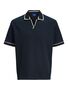 Jack & Jones Jacquard-Kragen Kurzarm Strick-Poloshirt