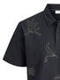 Jack & Jones Feinstrick Poloshirt mit Botanik-Stickerei Kurzarm