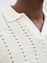Jack & Jones Gestricktes Poloshirt mit vertikalen Lochmustern