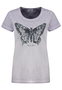 T-Shirt mit Pailletten-Schmetterling und Print