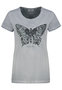 T-Shirt mit Pailletten-Schmetterling und Print