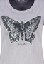 T-Shirt mit Pailletten-Schmetterling und Print