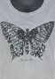 T-Shirt mit Pailletten-Schmetterling und Print