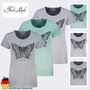 T-Shirt mit Pailletten-Schmetterling und Print