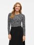 Lang�rmeliges Oberteil mit Muster und Rundhals 