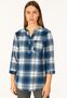 Hemdbluse mit Karomuster und Rundhalsausschnitt