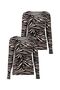 T-Shirt Zweierpack mit V-Ausschnitt im Zebra-Look
