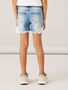 Jeansshorts mit Spitzenbesatz und ausgefranstem Saum