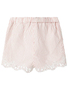 Gestreifte Shorts mit Stickerei und welligem Saum
